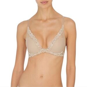 NATORI‎ Bra Womens 34DD Beige Lace Underwire Lightly Padded Brassiere Lingerie